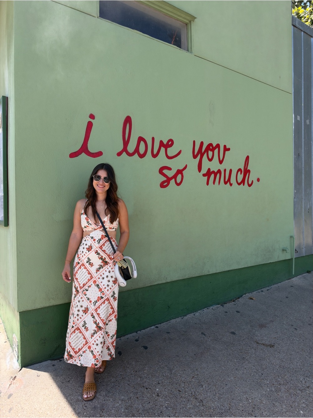 Abercrombie & Fitch Cream Floral Maxi Dress with Terracotta Accents